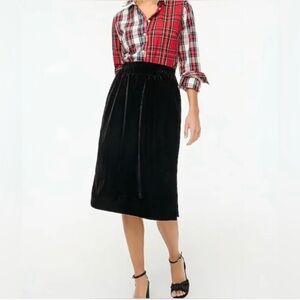 NWT J Crew Women’s Velvet Pull On Skirt Size L